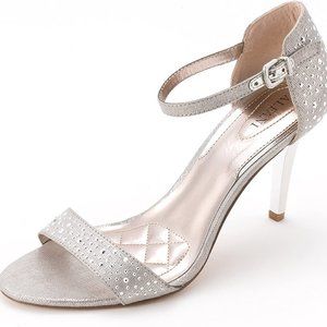 Alfani Pyrra  Silver Studded Metallic Heel Sandals  7M  $138 NEW